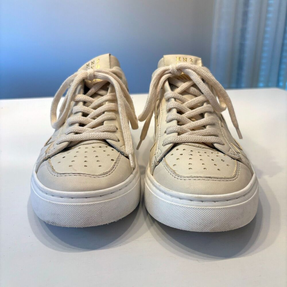 MIZ MOOZ Women's Ivory Leather Lace-Up Waffle Sneakers Shoes EU Size‎ 41 US 9.5 - Picture 5 of 10